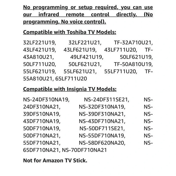 Remote Control Replacement Smart Fire TV Insignia Toshiba Hisense‎ NS-RCFNA-21 - Picture 9 of 10